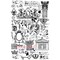 Deep Red Stamps Vintage Elements Background Rubber Cling Stamp 3.75 x 5.75 inches